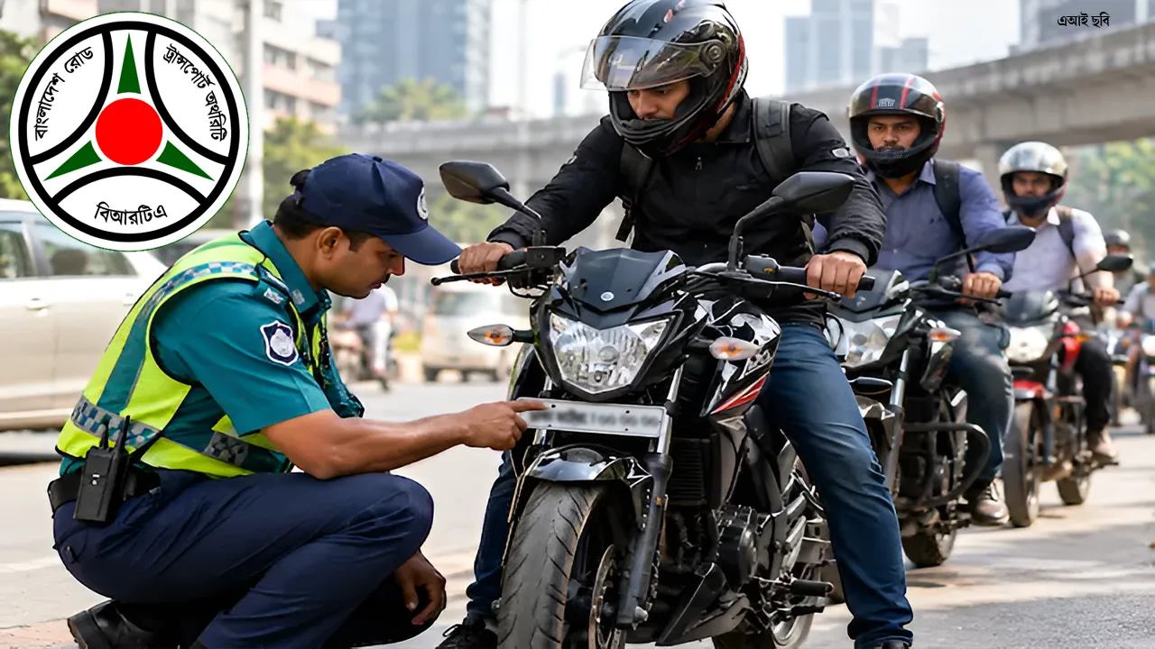 মোটরসাইকেলের সামনে নম্বরপ্লেট নিয়ে বিআরটিএর প্রস্তাবনায় কী আছে?